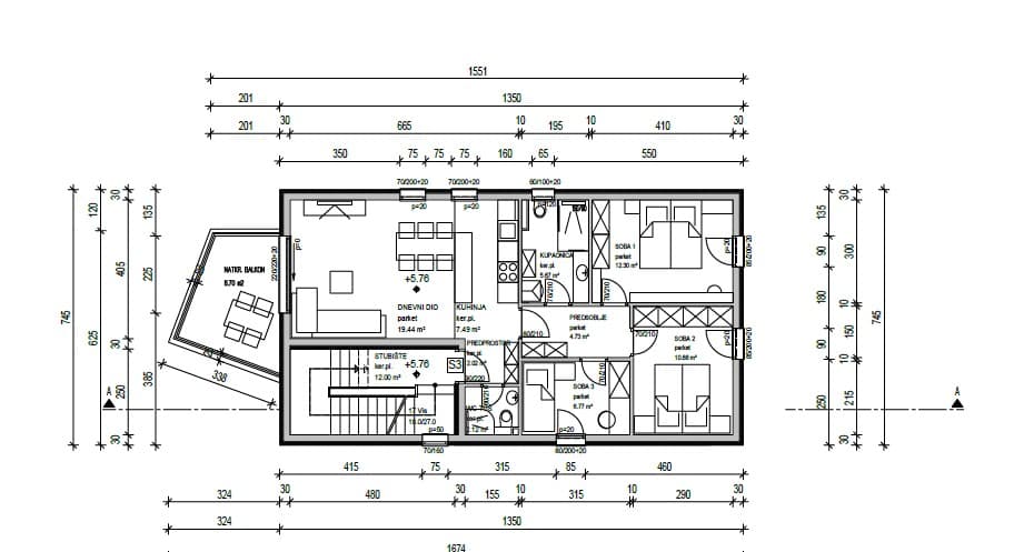Strožanac NOVOGRADNJA trosoban+garaža 2.kat