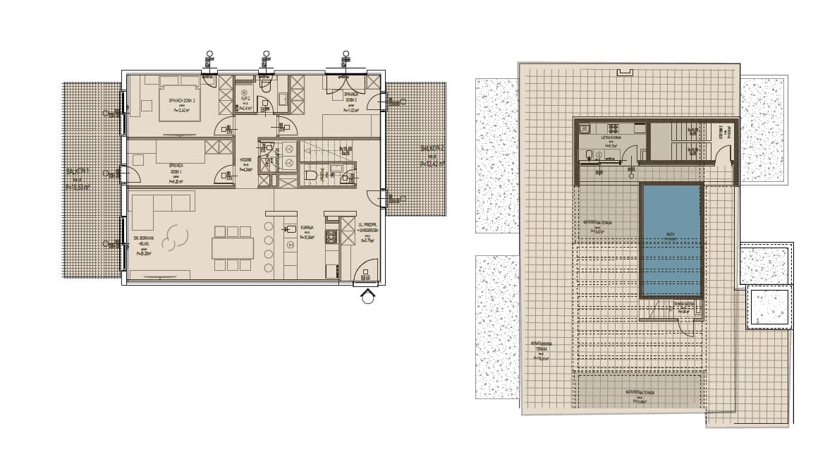 Duilovo novogradnja trosobni stan sa bazenom pogled na more!